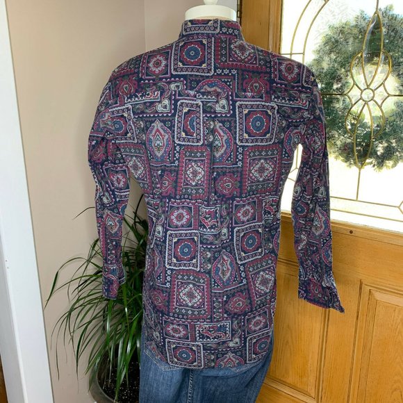 BD Baggies Mens Multicolor Regular Button Front Paisley Shirt Size Medium - Picture 2 of 4